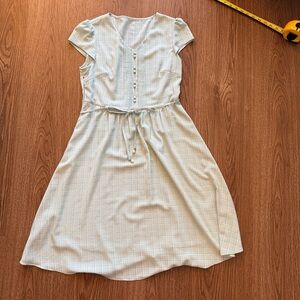 Light Blue Button-Front Tea-length Dress size small
